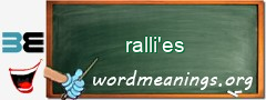 WordMeaning blackboard for ralli'es